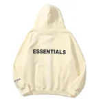 Beige Fog Zip Up Essentials Hoodies