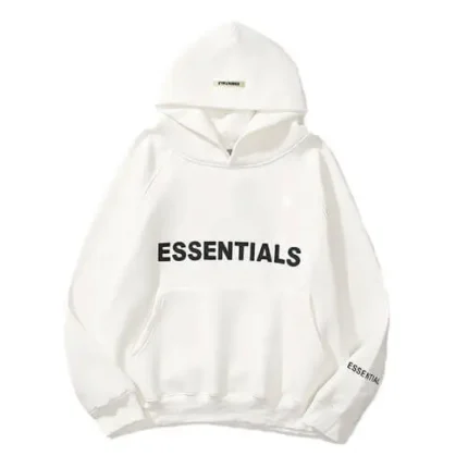 White Knit Pullover Essentials Hoodie